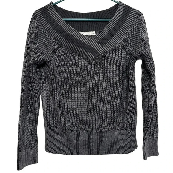 Rag & Bone womens Black Dawn off shoulder sweater. Size Small - Picture 1 of 6